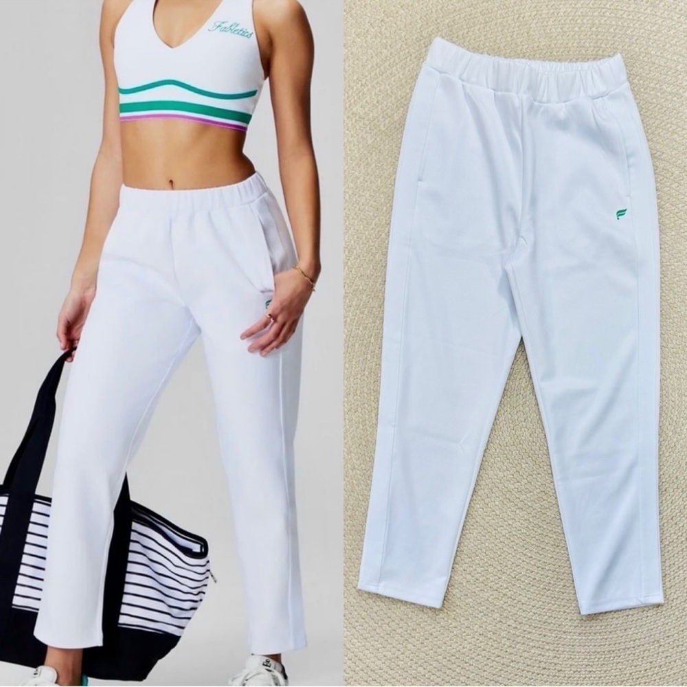 Fabletics Tricot Tapered White Track Pants